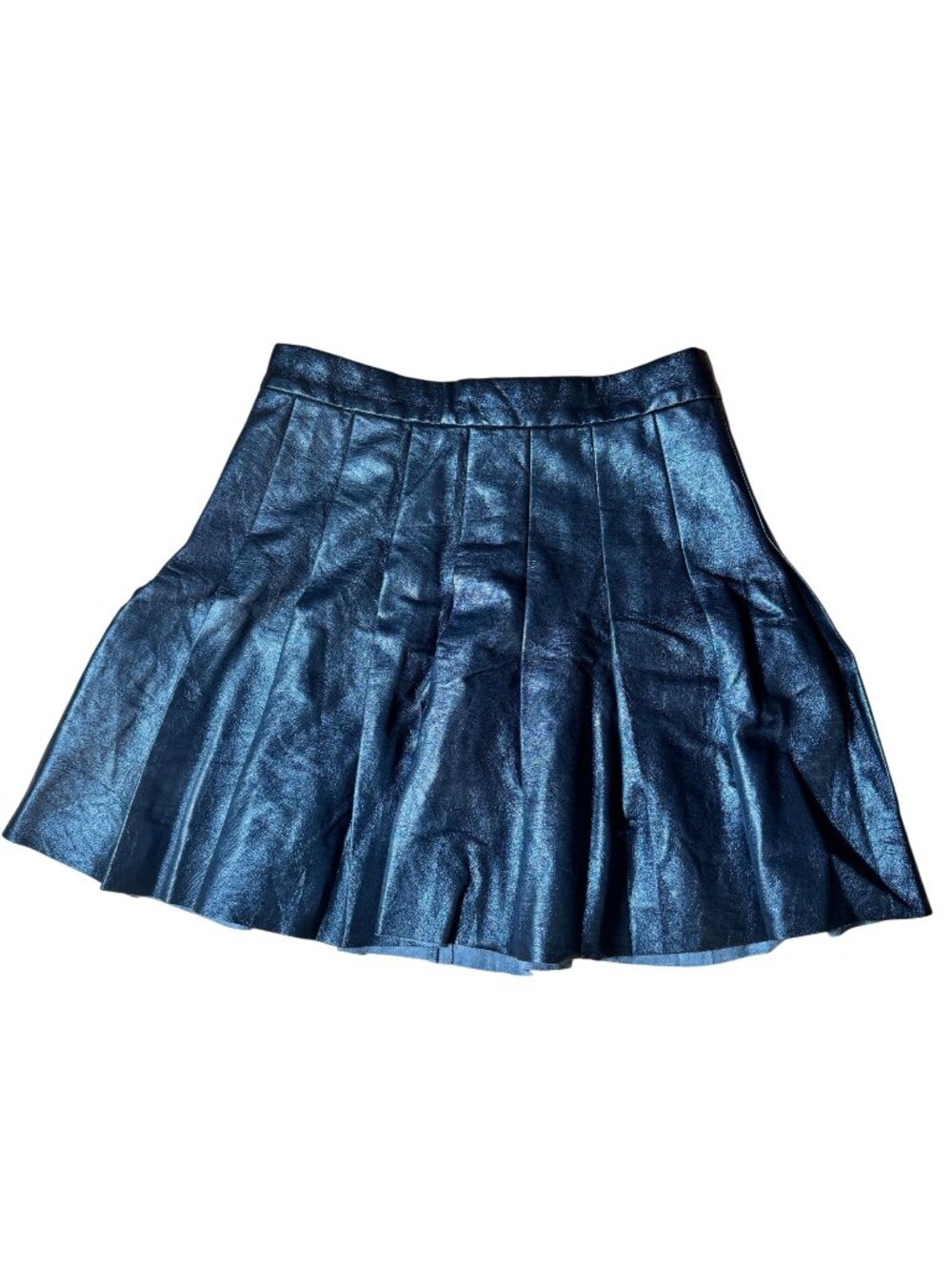 Aritzia Sunday Best Black Pleated Faux Leather Skirt Women's Size 2 in EUC!